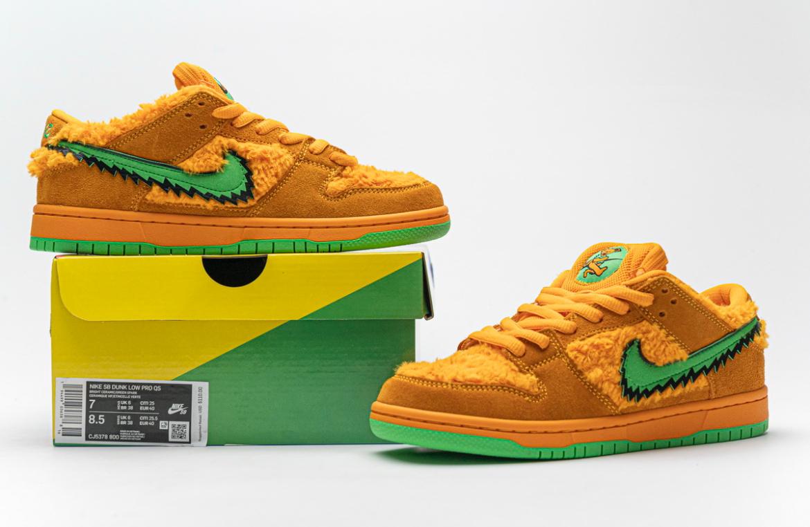 Grateful Dead x dunk sb low orange/yellow/green bear